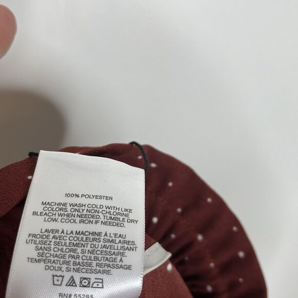 Express Polka Dot Ankle High Rise Pants Rust Womens XL Paperbag Elastic Waist - Picture 10 of 10